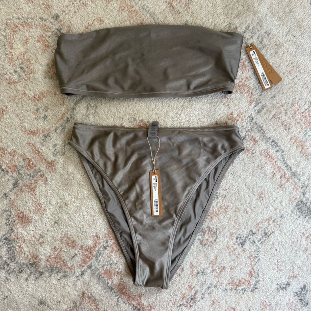 SKIMS Shine Swim Set in Smoke